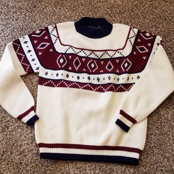Jcpenney Sweaters | JC Penneys Mens Shop Ski Sweater | Color: Blue/White | Size: L | Pm-88237610's Closet